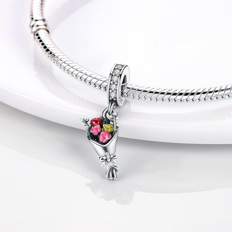 MULA 925 Sterling Silver Charms for Bracelets and Necklaces Family Letters Dangle Pendants Airplane Travel Beads Family Tree Jewelry Charms for Women - Image 2